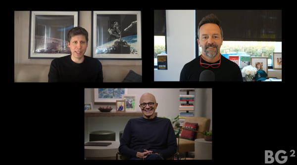 奇点财富 微软和OpenAI CEO罕见同场对话：OpenAI重组、AI泡沫质疑、算力需求......